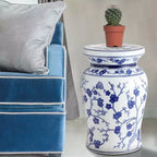 Tabouret de jardin/table d'appoint en céramique Fleur de cerisier 17,7