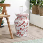 Tabouret de jardin/table d'appoint en céramique Fleur de cerisier 17,7