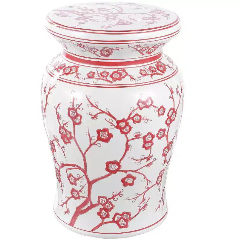 Cherry Blossom 17.7 Ceramic Garden Stool/Accent Table