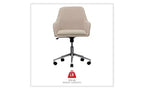 Chaise de bureau Mid-Century, supporte jusqu'à 125 kg, hauteur d'assise de 48 à 56,5 cm, assise crème, dossier crème