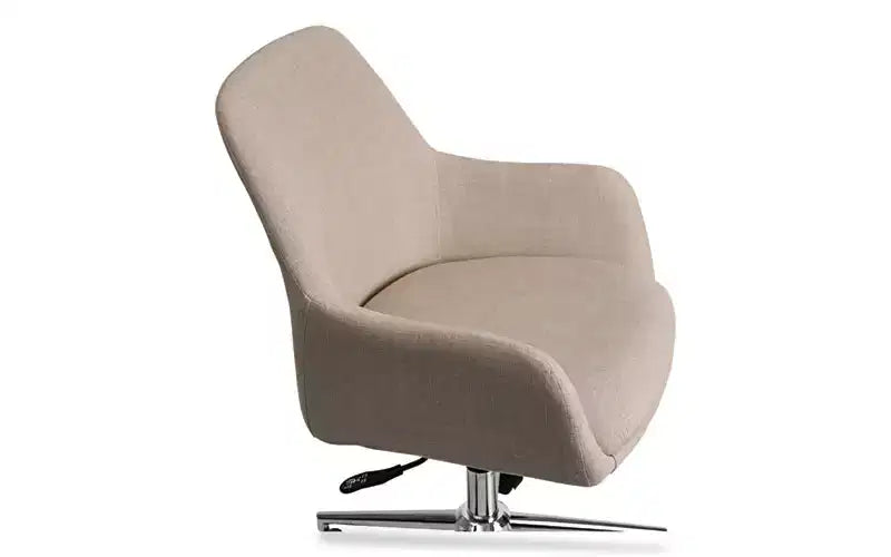 Chaise de bureau Mid-Century, supporte jusqu'à 125 kg, hauteur d'assise de 48 à 56,5 cm, assise crème, dossier crème