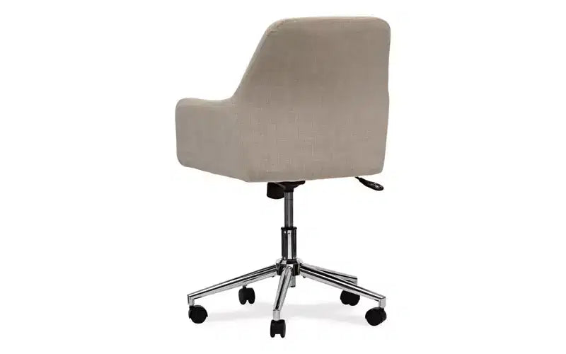 Chaise de bureau Mid-Century, supporte jusqu'à 125 kg, hauteur d'assise de 48 à 56,5 cm, assise crème, dossier crème