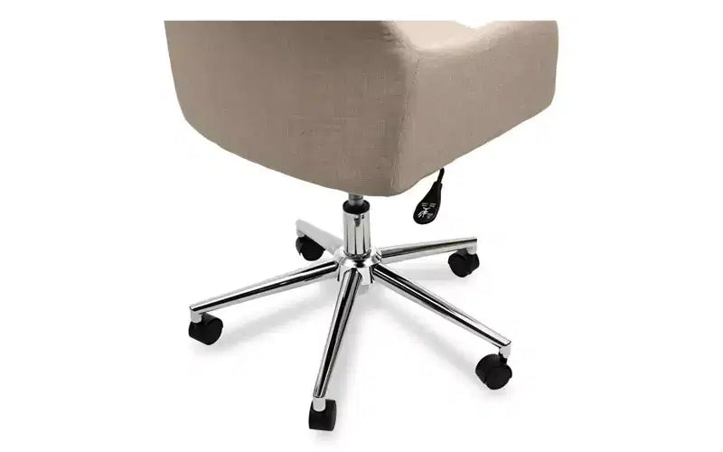 Chaise de bureau Mid-Century, supporte jusqu'à 125 kg, hauteur d'assise de 48 à 56,5 cm, assise crème, dossier crème