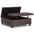 Pouf de rangement table basse carrée Elliot