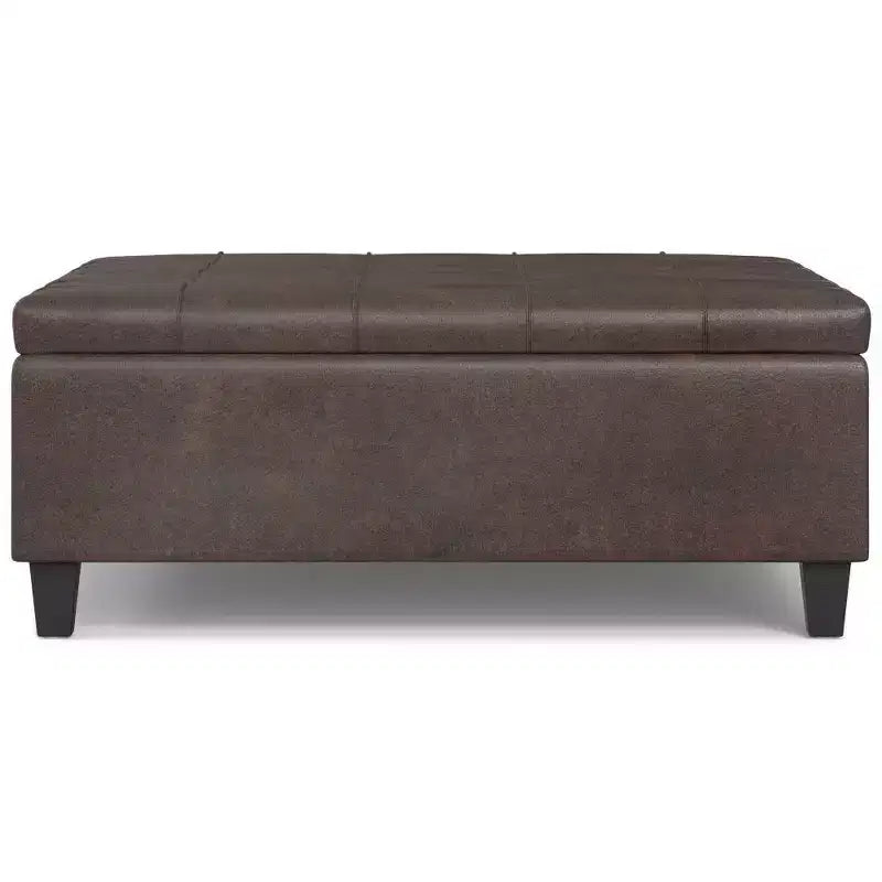 Pouf de rangement table basse carrée Elliot