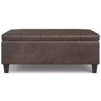 Pouf de rangement table basse carrée Elliot