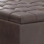 Pouf de rangement table basse carrée Elliot