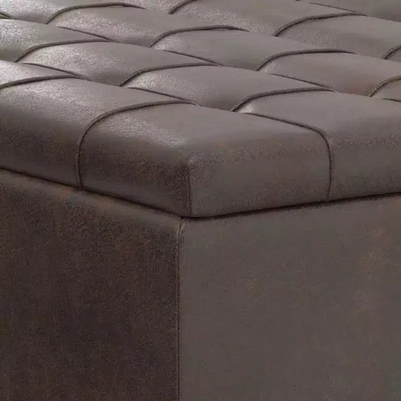 Pouf de rangement table basse carrée Elliot