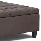 Pouf de rangement table basse carrée Elliot