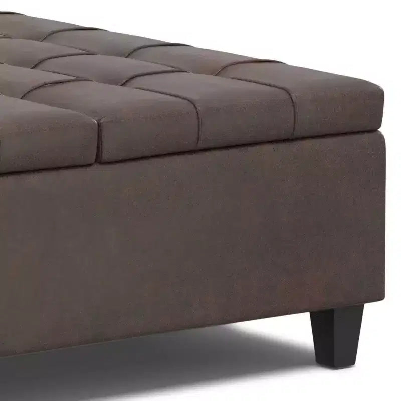 Pouf de rangement table basse carrée Elliot