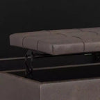 Pouf de rangement table basse carrée Elliot