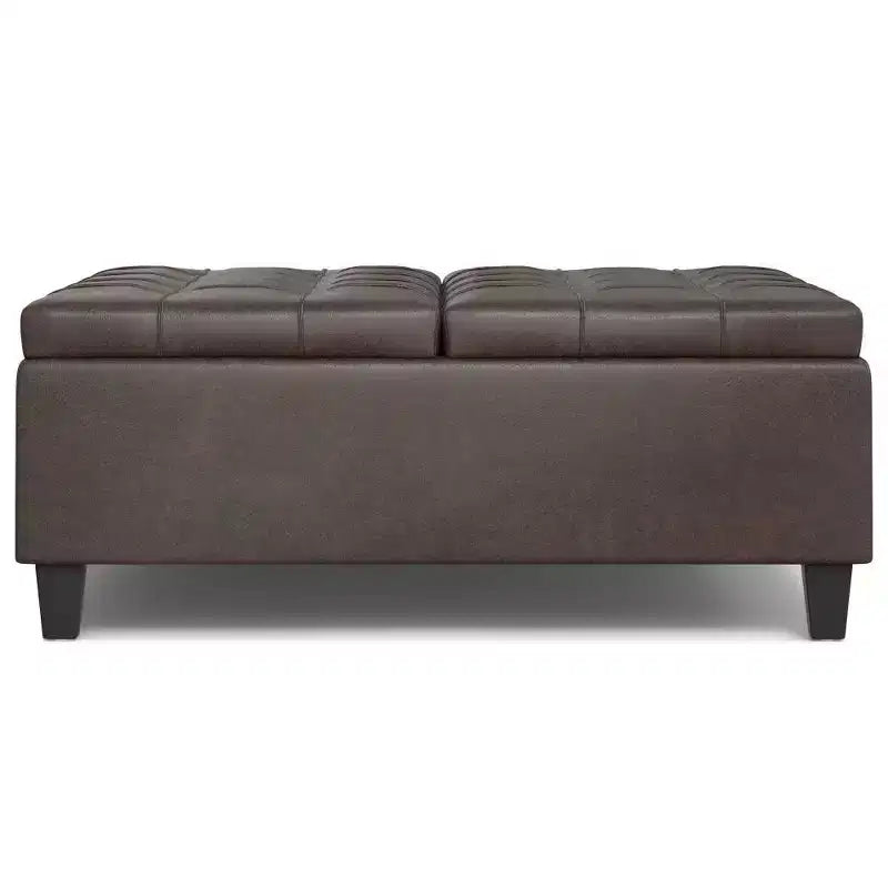 Pouf de rangement table basse carrée Elliot