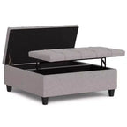 Pouf de rangement table basse carrée Elliot