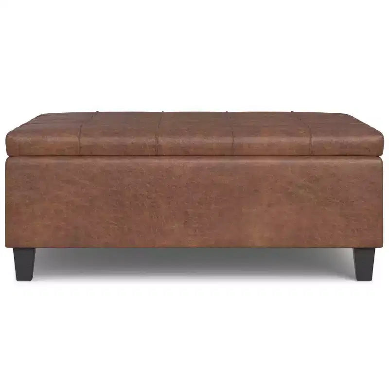 Pouf de rangement table basse carrée Elliot