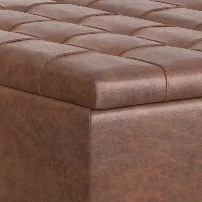 Pouf de rangement table basse carrée Elliot