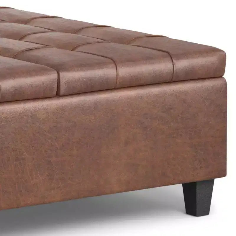 Pouf de rangement table basse carrée Elliot