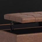Pouf de rangement table basse carrée Elliot