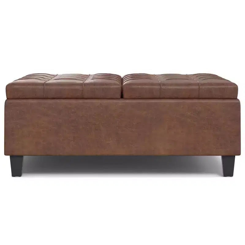 Pouf de rangement table basse carrée Elliot
