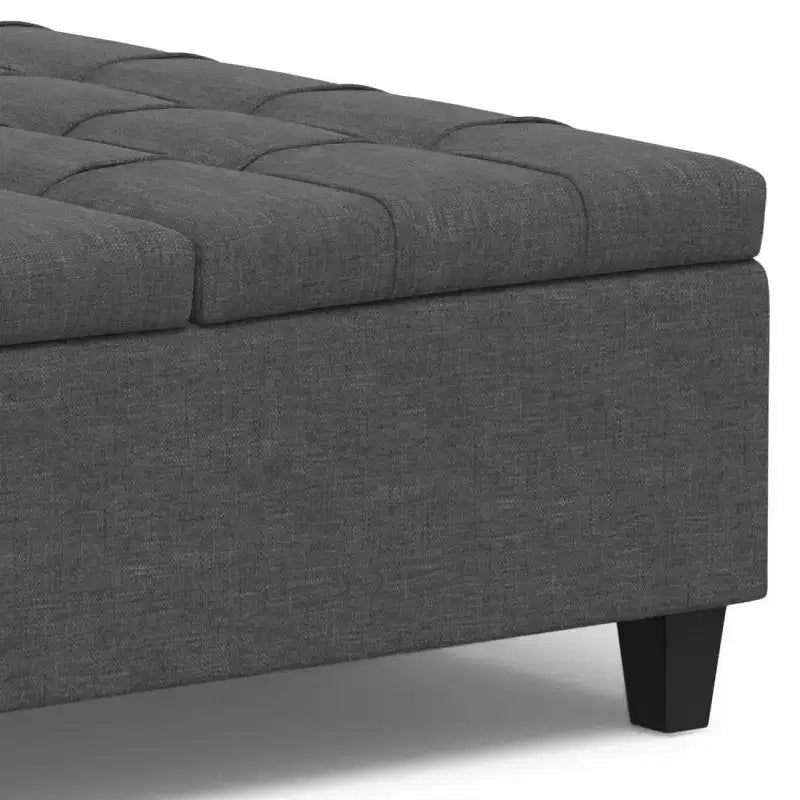 Pouf de rangement table basse carrée Elliot