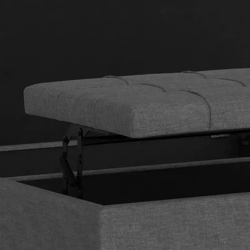 Pouf de rangement table basse carrée Elliot