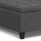 Pouf de rangement table basse carrée Elliot