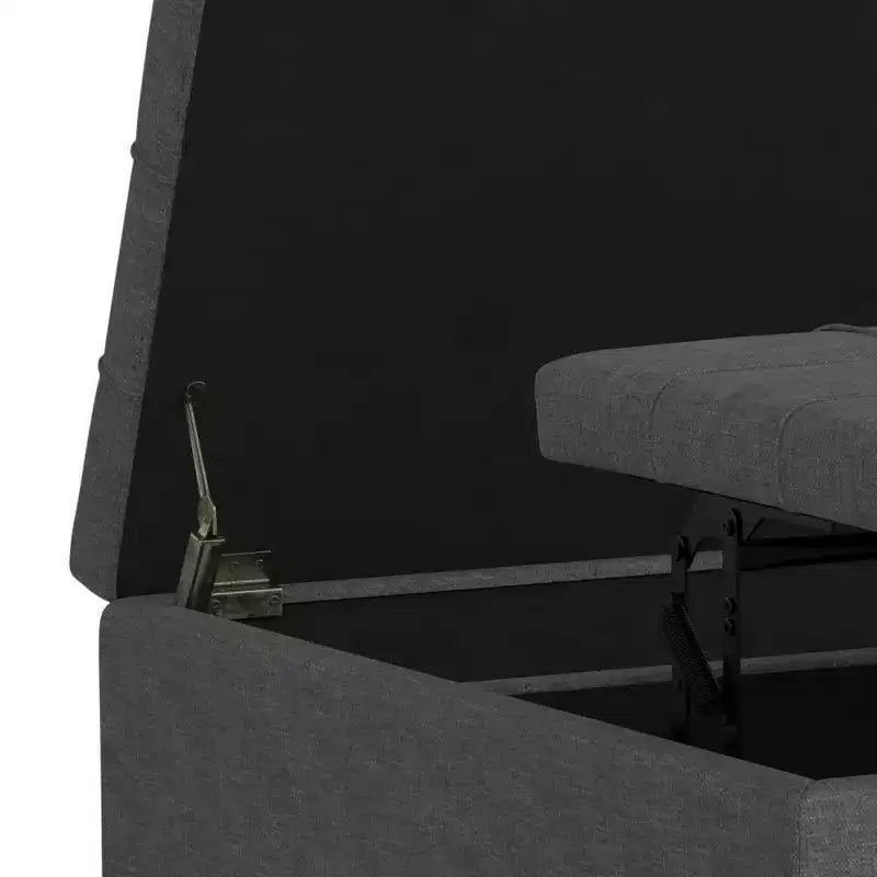 Pouf de rangement table basse carrée Elliot