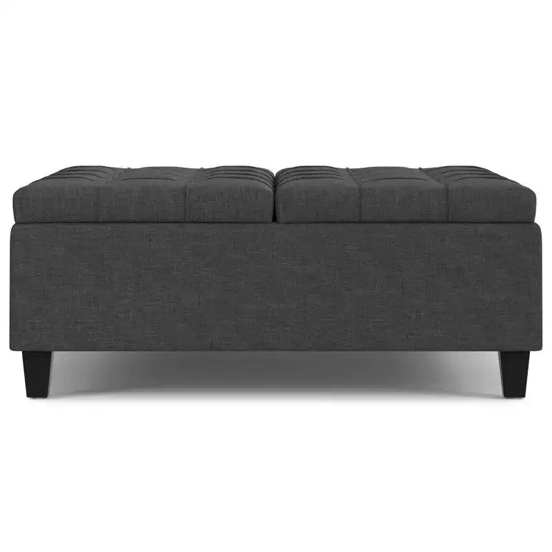 Pouf de rangement table basse carrée Elliot