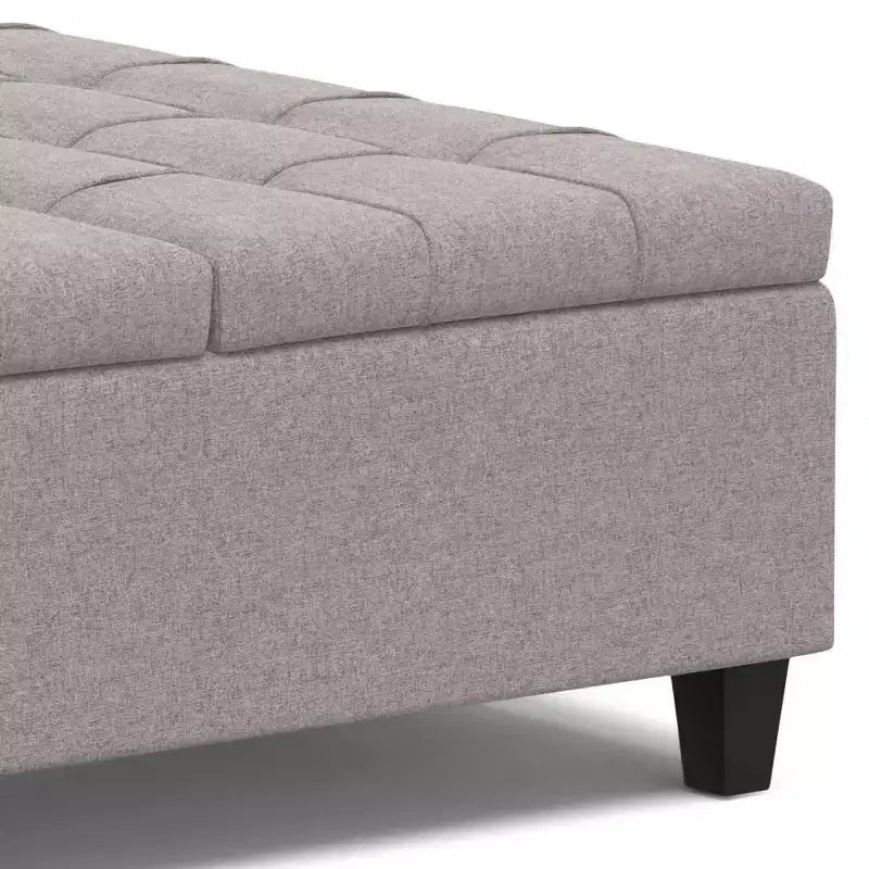 Pouf de rangement table basse carrée Elliot
