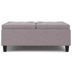 Pouf de rangement table basse carrée Elliot