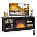 Costway 70 TV Stand with 26 Electric Fireplace Insert Remote Control for 75 TV Walnut/Black/Grey