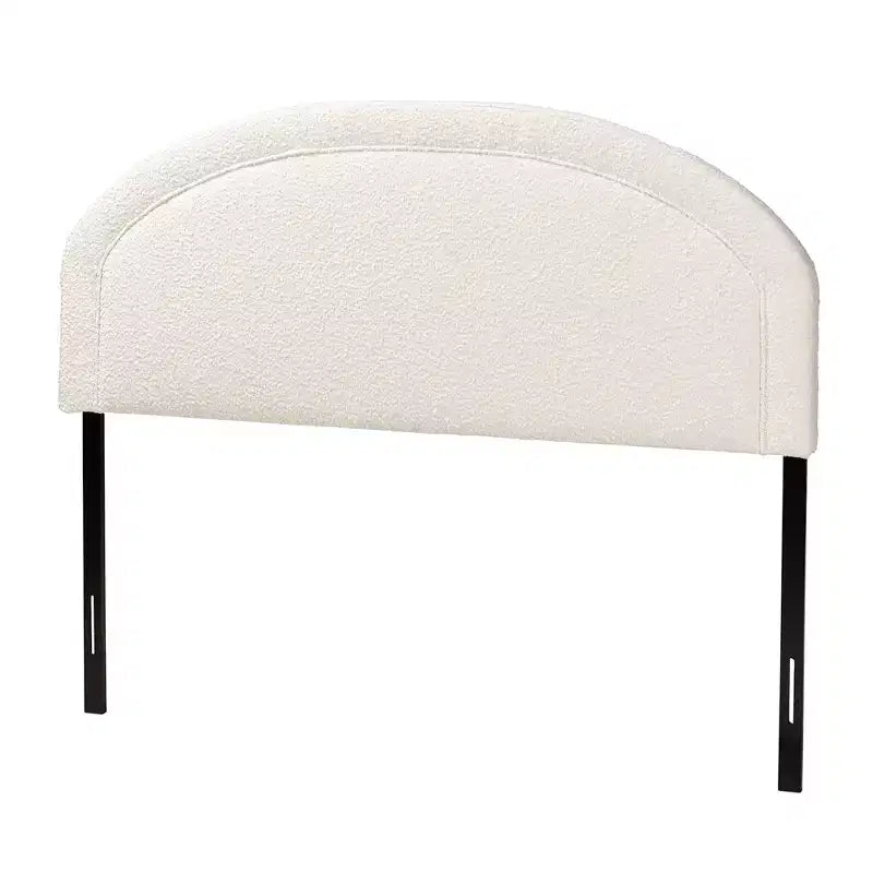 Tête de lit Fiana moderne en tissu bouclé crème taille Queen