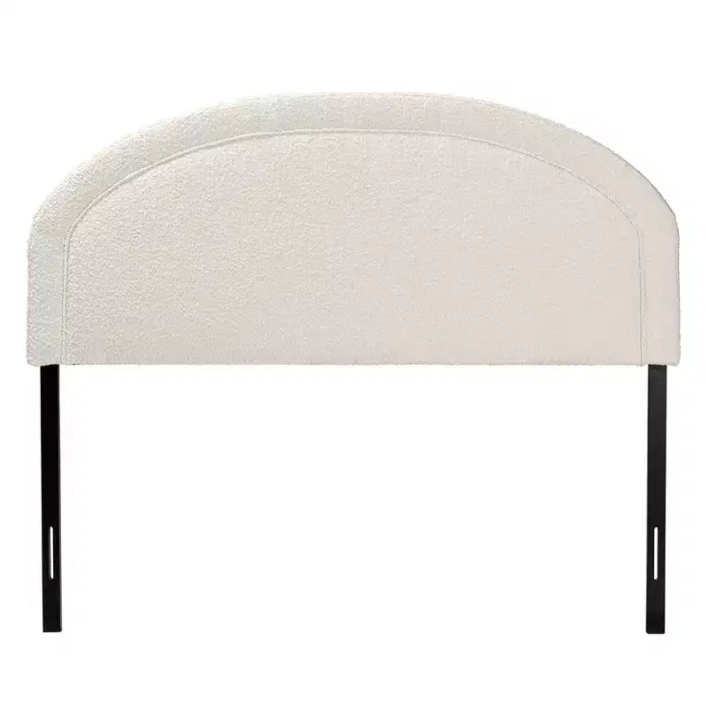 Tête de lit Fiana moderne en tissu bouclé crème taille Queen
