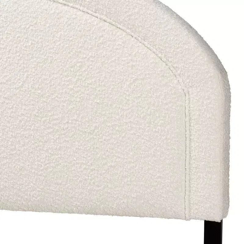 Tête de lit Fiana moderne en tissu bouclé crème taille Queen