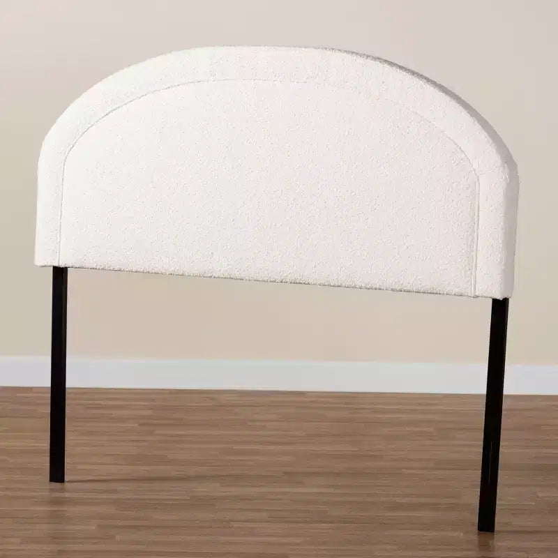 Tête de lit Fiana moderne en tissu bouclé crème taille Queen