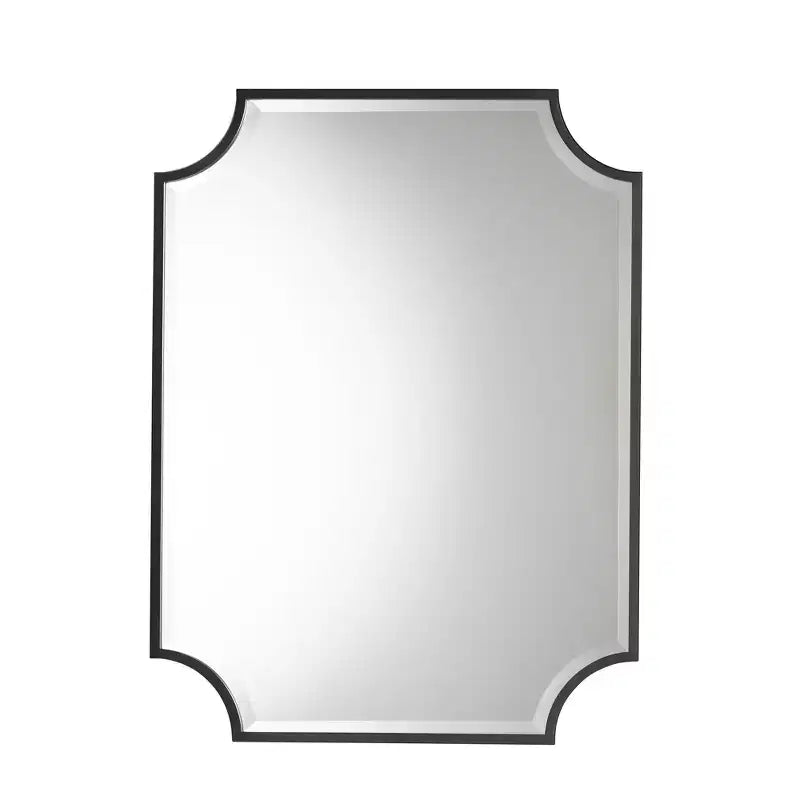 Miroir Mural d'Accent en Métal Finition Noir Moderne Parcenet