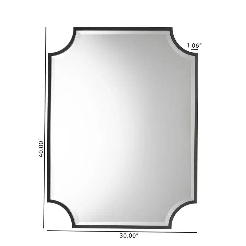 Miroir Mural d'Accent en Métal Finition Noir Moderne Parcenet