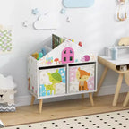 Étagère bibliothèque maison de poupée pour enfants Organiseur de rangement de livres et jouets pour tout-petits Cadeau idéal