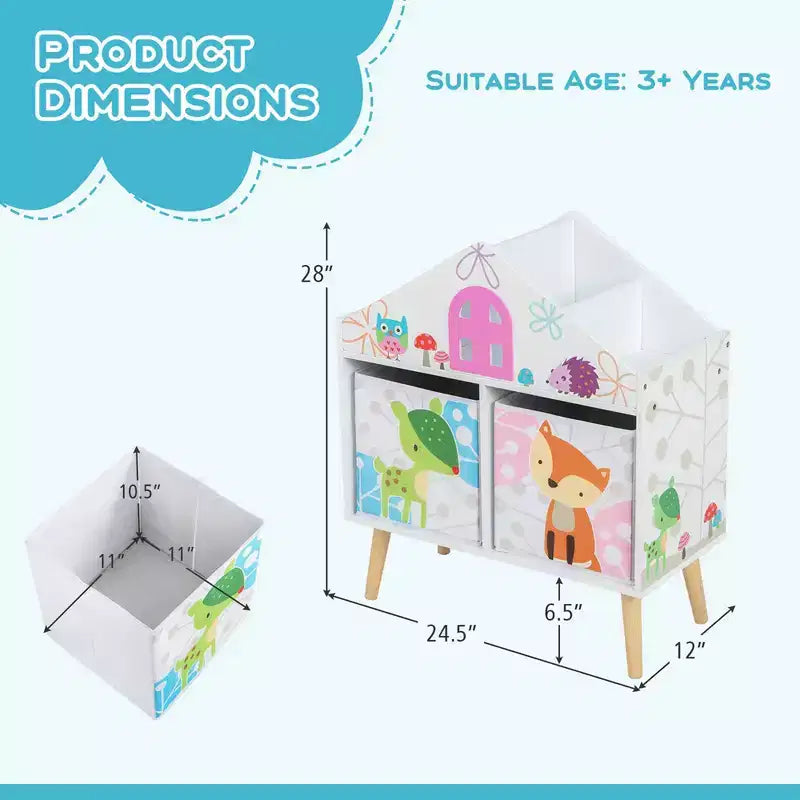 Étagère bibliothèque maison de poupée pour enfants Organiseur de rangement de livres et jouets pour tout-petits Cadeau idéal