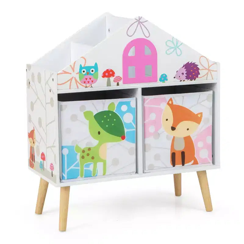 Étagère bibliothèque maison de poupée pour enfants Organiseur de rangement de livres et jouets pour tout-petits Cadeau idéal