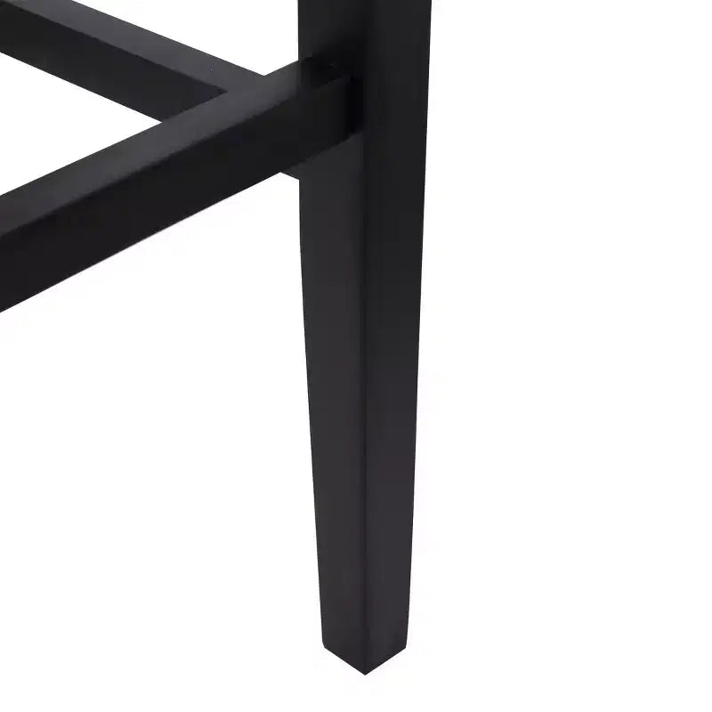 Tabouret de bar 29" avec siège de selle rembourré (lot de 2), noir/beige