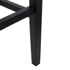 Tabouret de bar 29" avec siège de selle rembourré (lot de 2), noir/beige