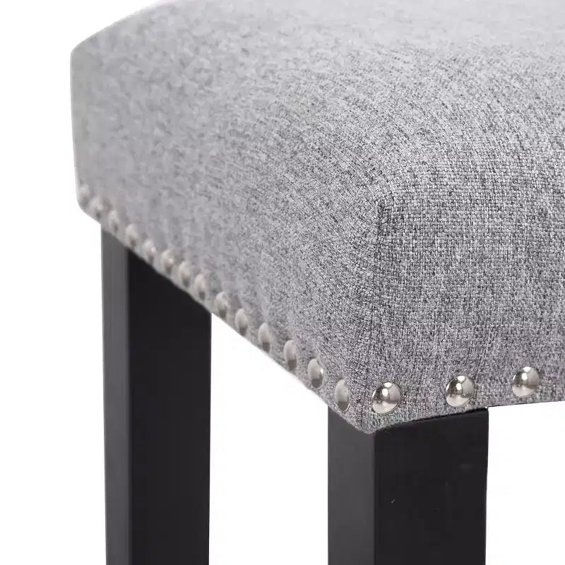 Tabouret de comptoir de 24 po avec siège rembourré en forme de selle (ensemble de 2), noir/gris