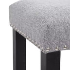 Tabouret de comptoir de 24 po avec siège rembourré en forme de selle (ensemble de 2), noir/gris