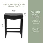 Tabouret de bar et tabouret de comptoir avec assise en selle rembourrée