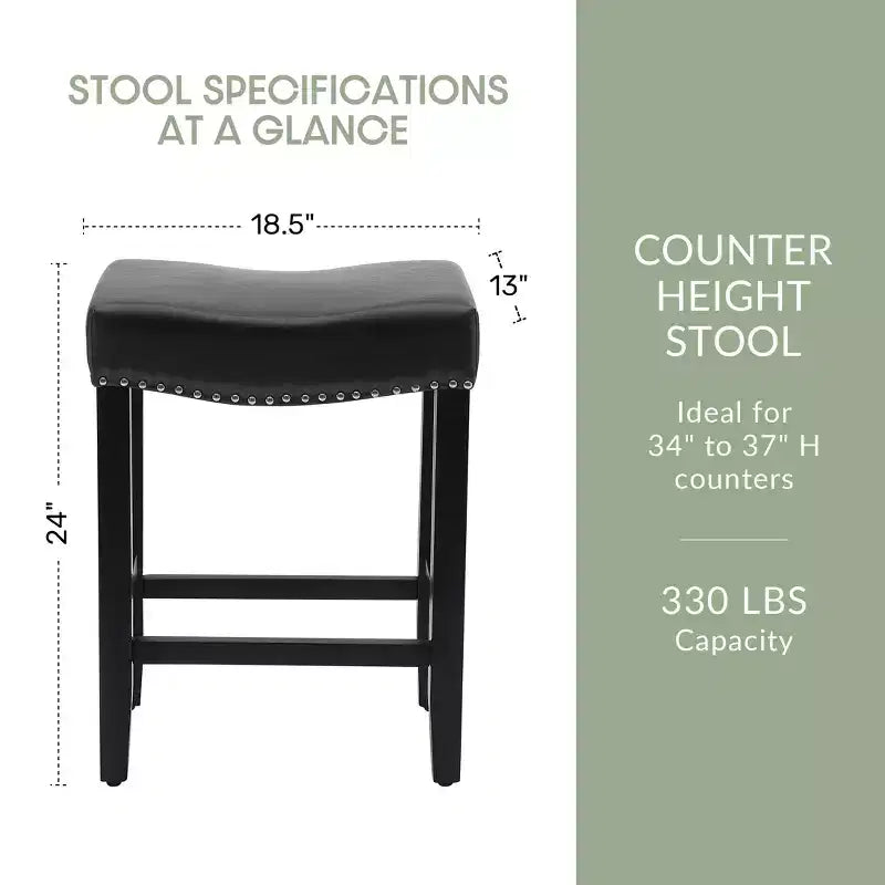 Tabouret de bar et tabouret de comptoir avec assise en selle rembourrée
