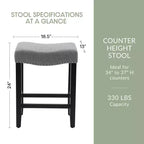 Tabouret de bar et tabouret de comptoir avec assise en selle rembourrée