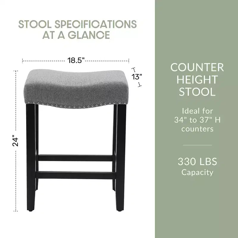Tabouret de bar et tabouret de comptoir avec assise en selle rembourrée