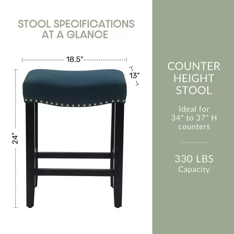 Tabouret de bar et tabouret de comptoir avec assise en selle rembourrée