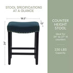 Tabouret de bar et tabouret de comptoir avec assise en selle rembourrée