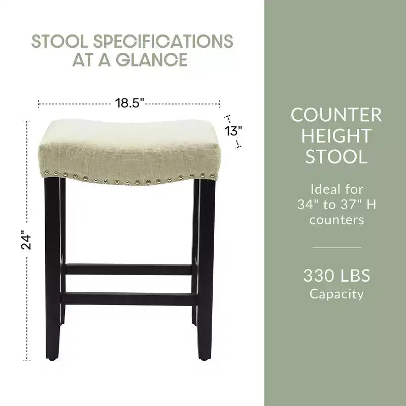 Tabouret de bar et tabouret de comptoir avec assise en selle rembourrée